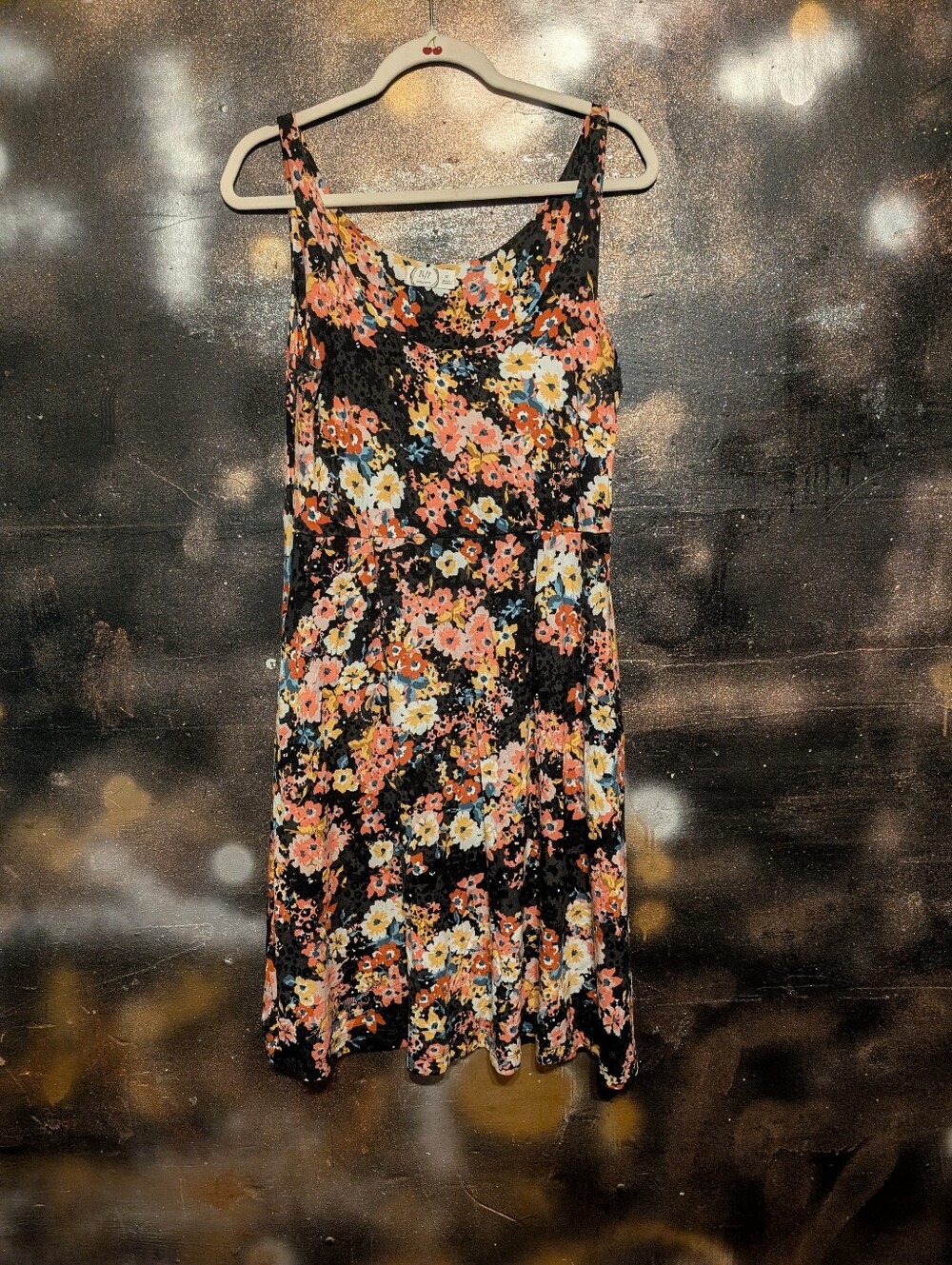 Maurices Black Mini Dress with Coral, White & Blue Floral Print - Picture 4 of 6
